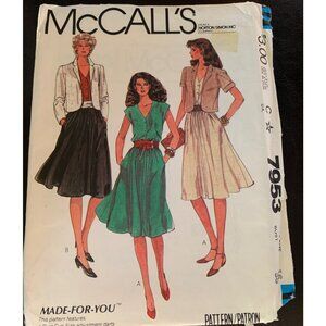 McCall's Misses Jacket Dress Sewing Pattern Size 16 7953 - Uncut